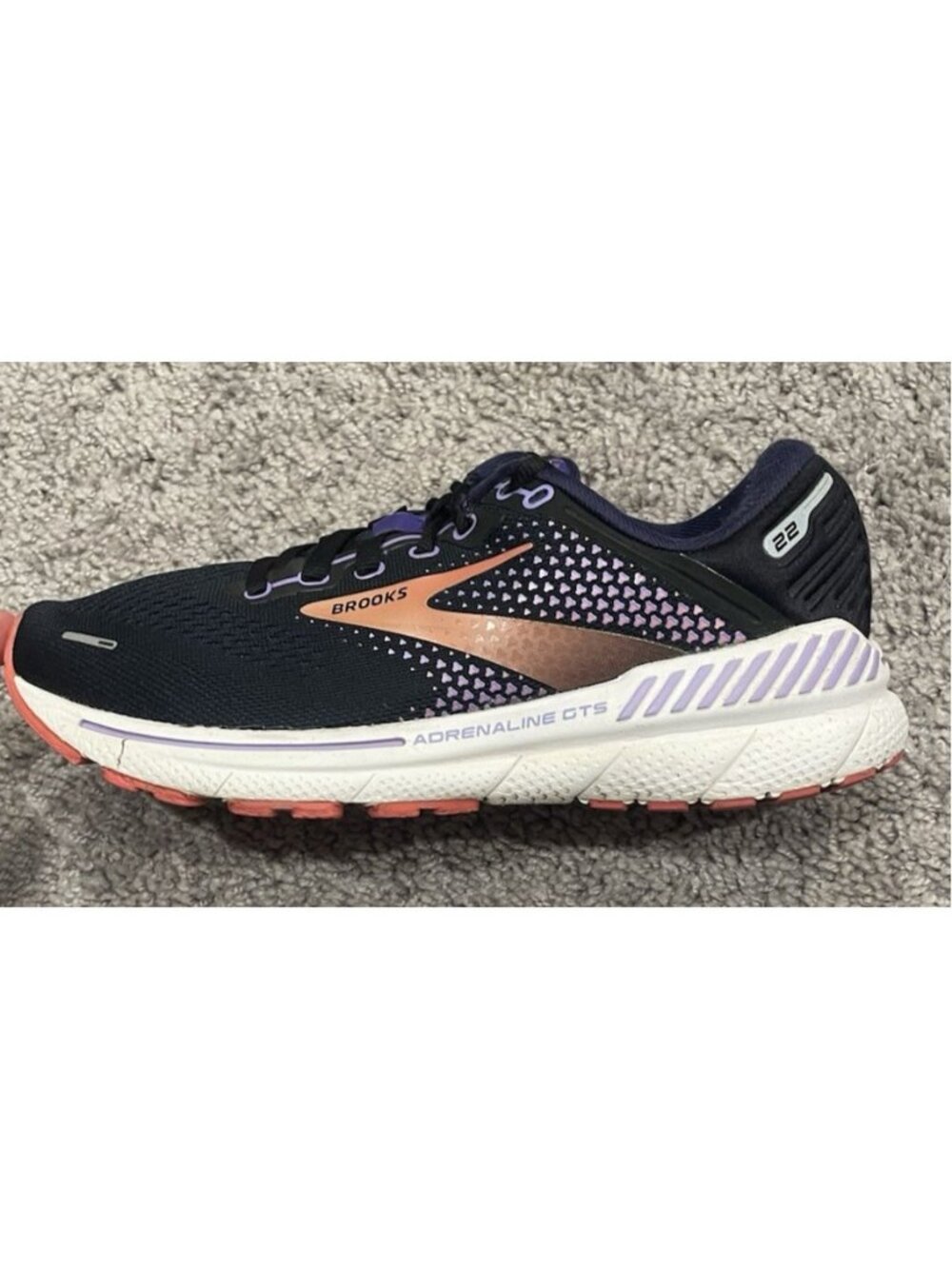 Brooks Adrenaline GTS 22 Running Shoe Navy/Purple Women's Size 6.5 B